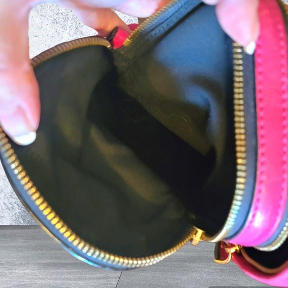 Marc Jacob fuchsia Pink Peddle Leather Two Ways Convertible Crossbody Backpack - Picture 11 of 16